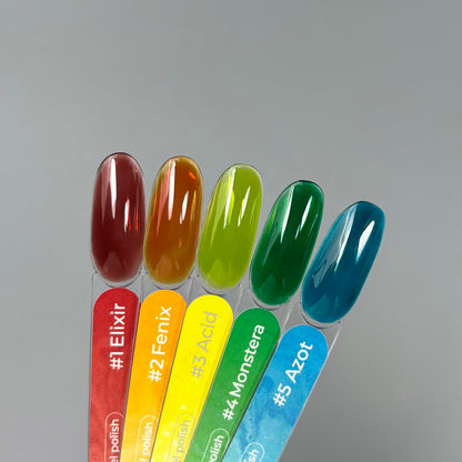 TOUCH Vitrage #04 Monstera semi-transparent green gel polish for nail art