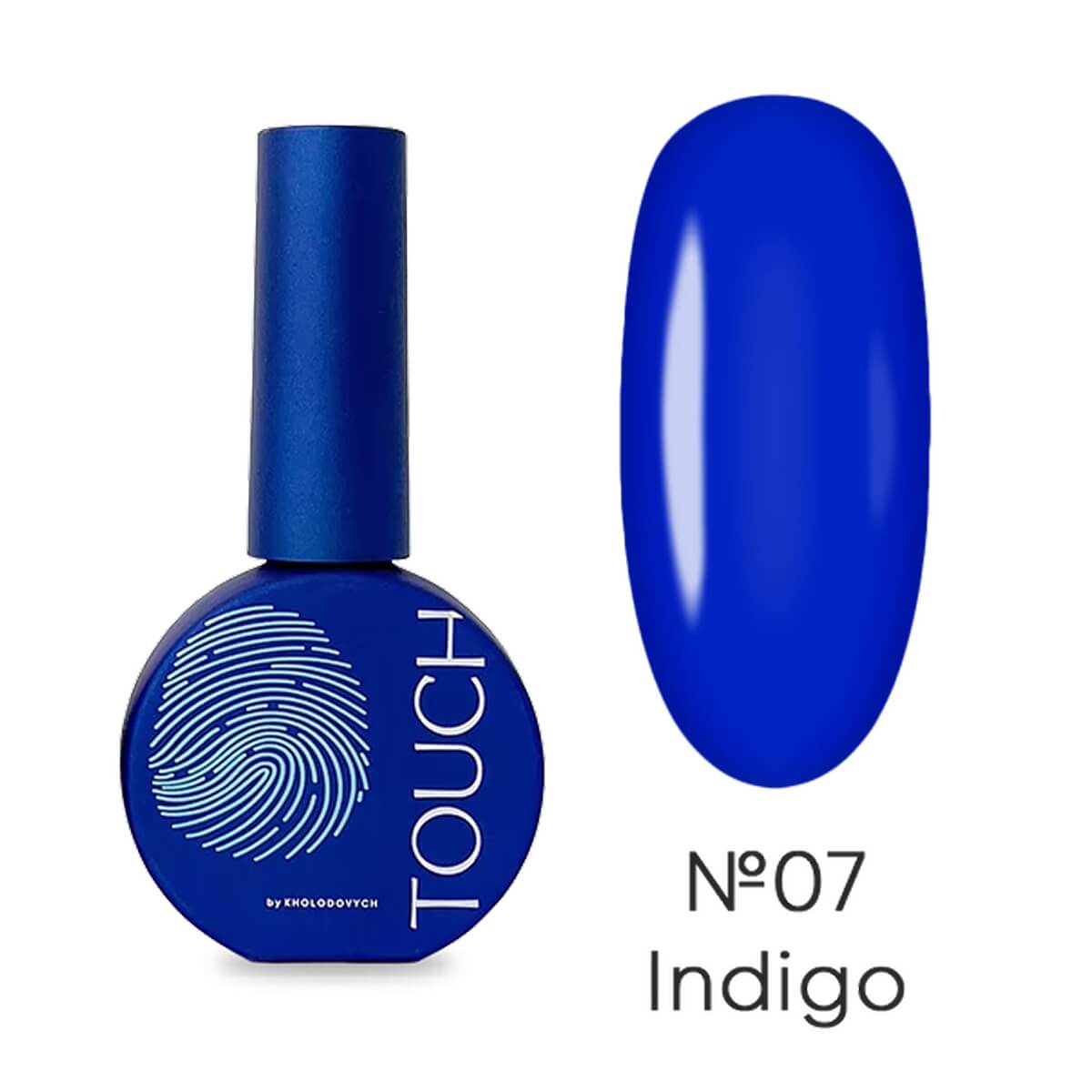 Finished manicure using TOUCH Vitrage Gel Polish #07 Indigo