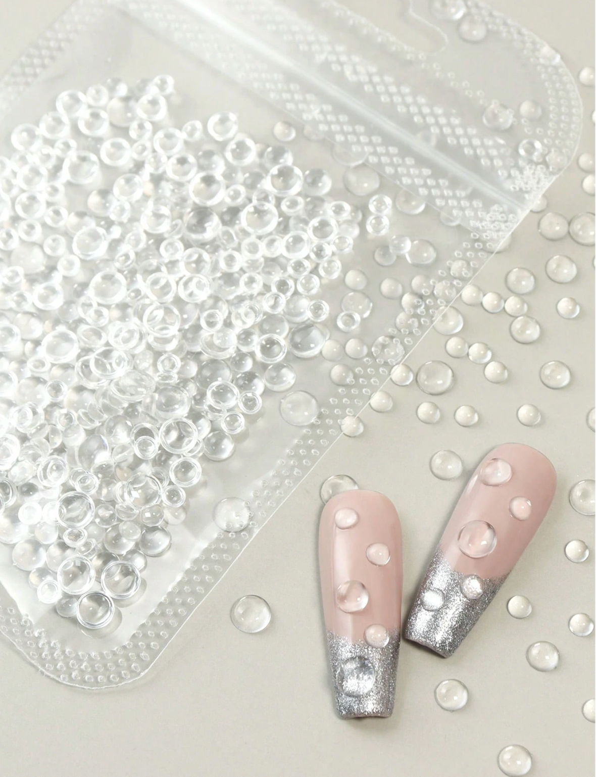 Transparent Water Drop Nail Charms – 3D Bubble Effect
