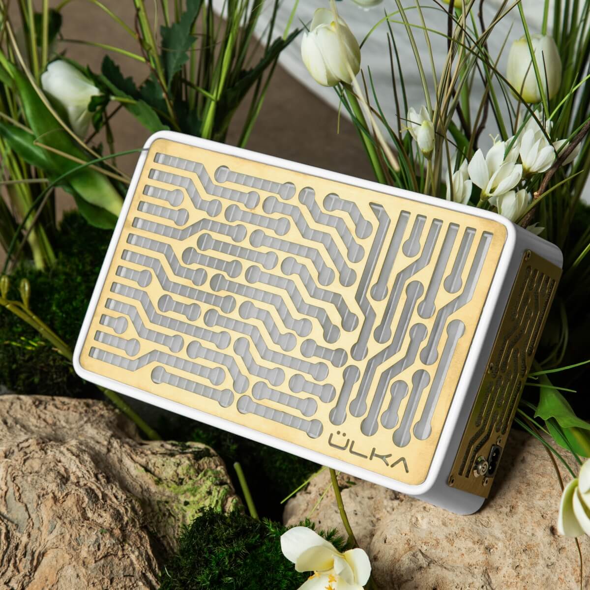 ULKA - Nano White with Gold Grill, Nail Dust Collector