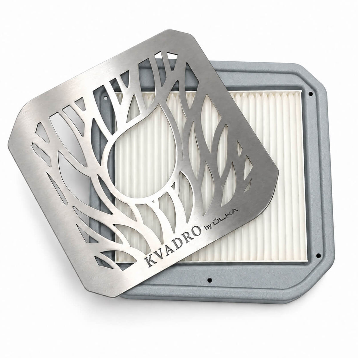 ULKA Premium 2.0 Gray manicure dust collector shown from an angled side view