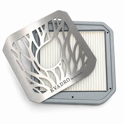 ULKA Premium 2.0 Gray manicure dust collector shown from an angled side view