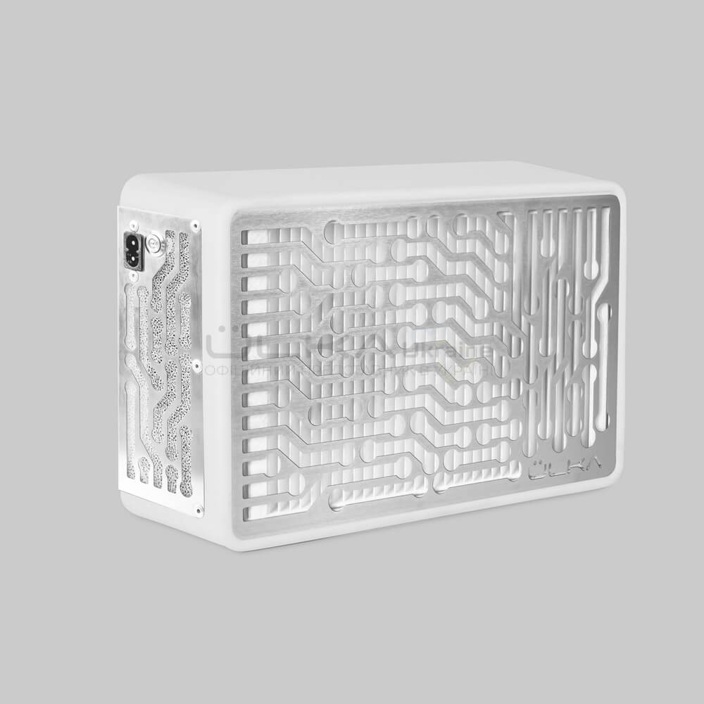 ULKA Nano Ventilation Grille, silver, close-up of metal finish