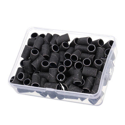 Nail Sanding Ring Bands 80/120/180 Grit Electric Manicure Drill Grinding Heads UV Gel Polish Removal Pedicure Abrasive Tools