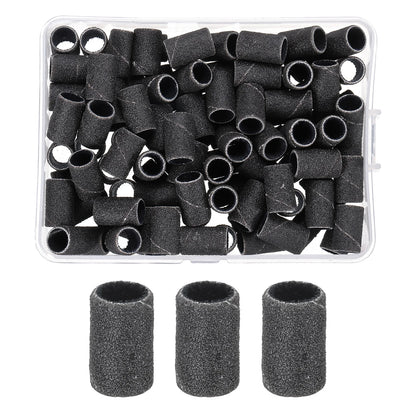 Nail Sanding Ring Bands 80/120/180 Grit Electric Manicure Drill Grinding Heads UV Gel Polish Removal Pedicure Abrasive Tools